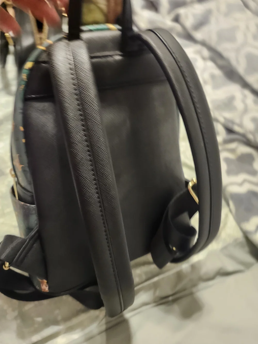 Loungefly Green Loki Character Mini Backpack with Gold Hardware